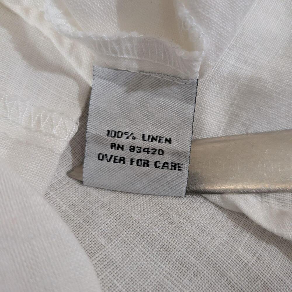 August Silk Options white 100% linen button‑front blouse - Picture 5 of 7